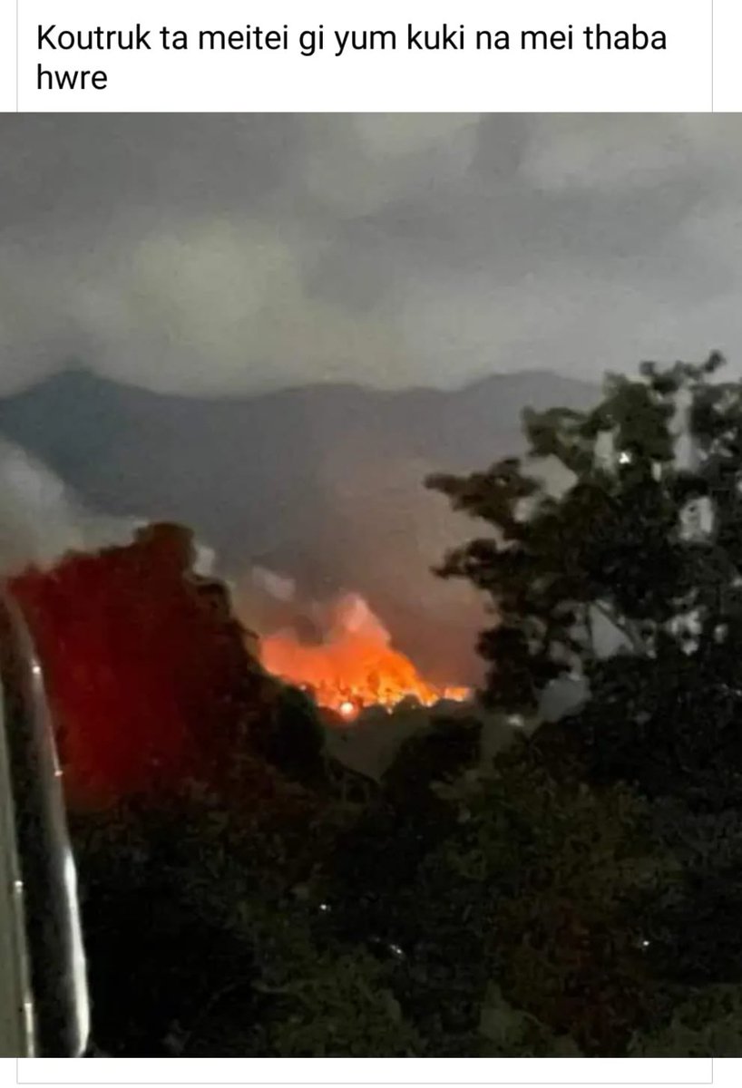 Is this the so called “The beauty of Manipur”??
💥After drone bombing in the villages of Koutruk (village of meitei at foothills), #KukiZoTerrorists started burning of #meitei houses.💥
#KukiPREplannedManipurViolence 
#KukiConspiracyAgainstIndia #KukiWarCrimes #KukiZoTerrorists