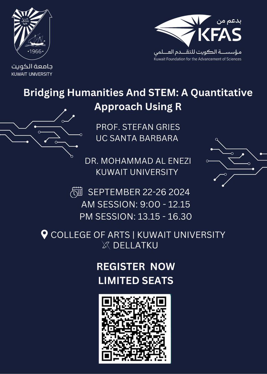 WORKSHOP REGISTRATION OPEN 🔊 

Discover the power of data-driven linguistic analysis! #R is a powerful and open-source programming language, a powerful and flexible tool for exploring and analysing data that is used by statisticians and data scientists worldwide and has quickly