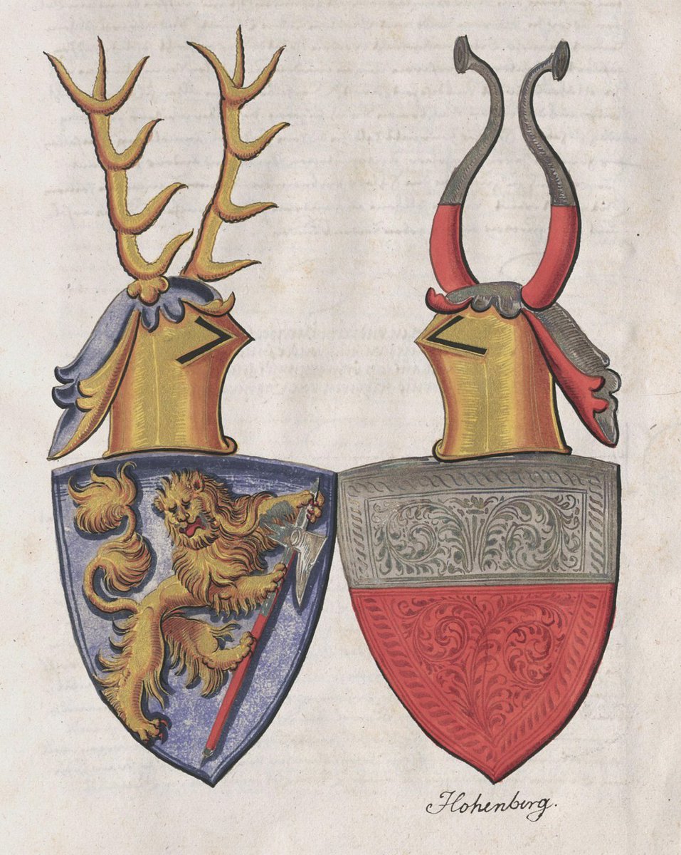 Some very peculiar looking helmets found in the 16th century Zimmern Chronicle