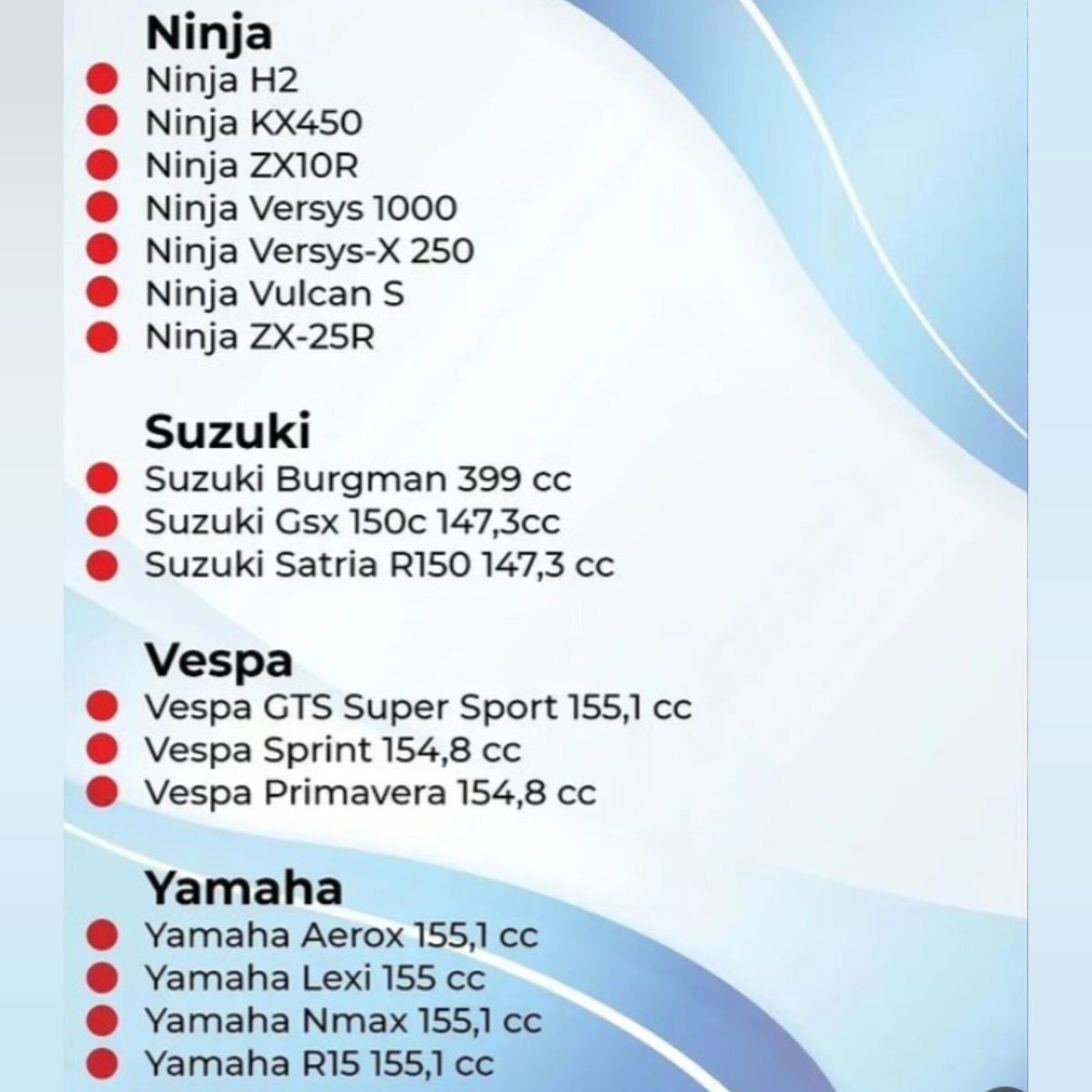 Heraloebss's tweet photo. Berikut Daftar Motor (R2) yang dilarang memakai Pertalite https://t.co/6lOVDp3a9o