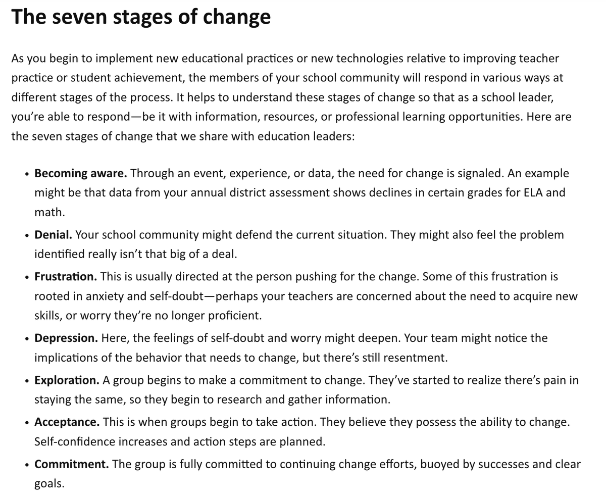 PrincipalProj's tweet photo. Is a big change coming to your school community this school year?

Explore 7 stages of change you might expect to see in your community – and get insights for moving forward, including emphasizing the "why." 

(Via @NewLeadersOrg)

https://t.co/aDVFIHVhpd https://t.co/IuHtwWvfKs