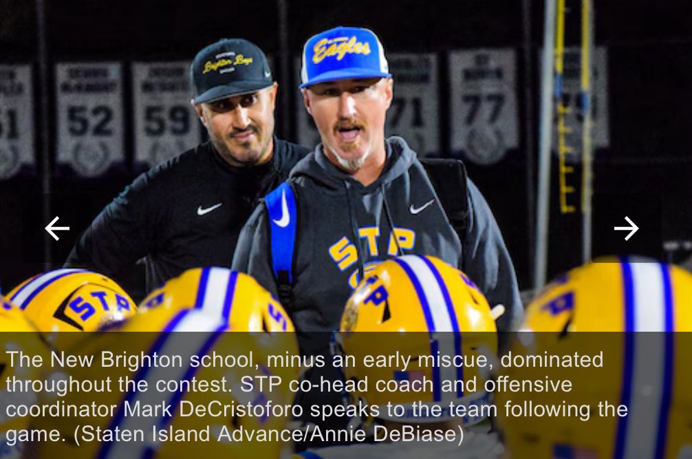 Big congrats to <a href="/CoachRobSica/">Robert Sica</a> on his 1st win as a HC and <a href="/STP_Eagles/">Coach Mark DeCristoforo</a> on his 45th. Nothing but love and respect for the heart and soul of the program 🦅♥️
