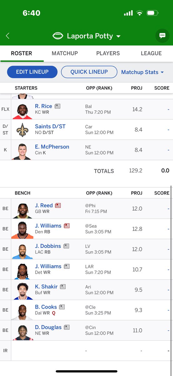 ianmcm14's tweet photo. @NFLFantasy 12 team PPR… 11th pick https://t.co/EBEtoD33Sv
