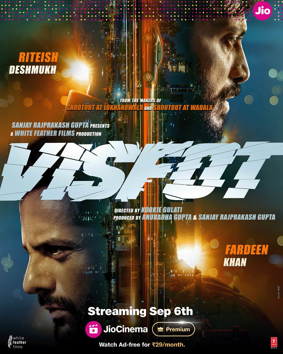 Get ready for the biggest explosion 💥 on your screen!
#Visfot streaming 6th September onwards exclusively on JioCinema Premium.

<a href="/Riteishd/">Riteish Deshmukh</a> <a href="/FardeenFKhan/">Fardeen Feroz Khan</a> <a href="/bapat_priya/">Priya Bapat</a> <a href="/krystledsouza/">Krystle Dsouza</a> <a href="/_SanjayGupta/">Sanjay Gupta</a> @Tseries <a href="/kookievgulati/">Kookie Gulati</a> #AnuradhaLekhiGupta

#VisfotOnJioCinema #JioCinemaPremium