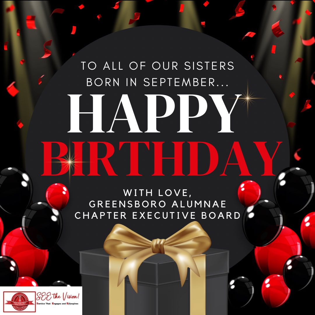 Happy birthday to the GAC members born in September!

If you know a Delta celebrating a birthday this month, send her a SHOUT OUT!! #HappyBirthday #DSTGreensboro #1913 #SensationalSAR