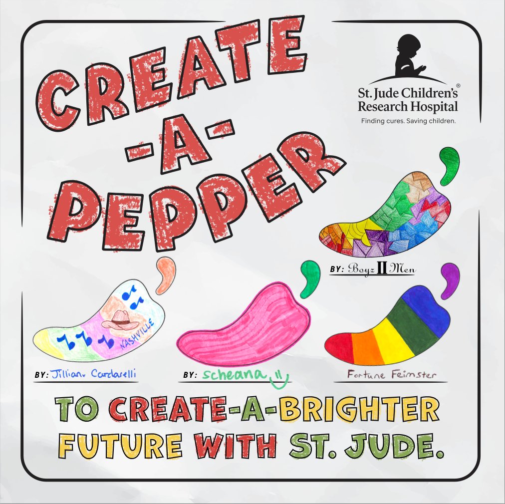 Chili’s Create-a-Pepper is BACK all of September. Visit your nearest Chili’s to color in some hope and donate to St. Jude Children's Research Hospital.