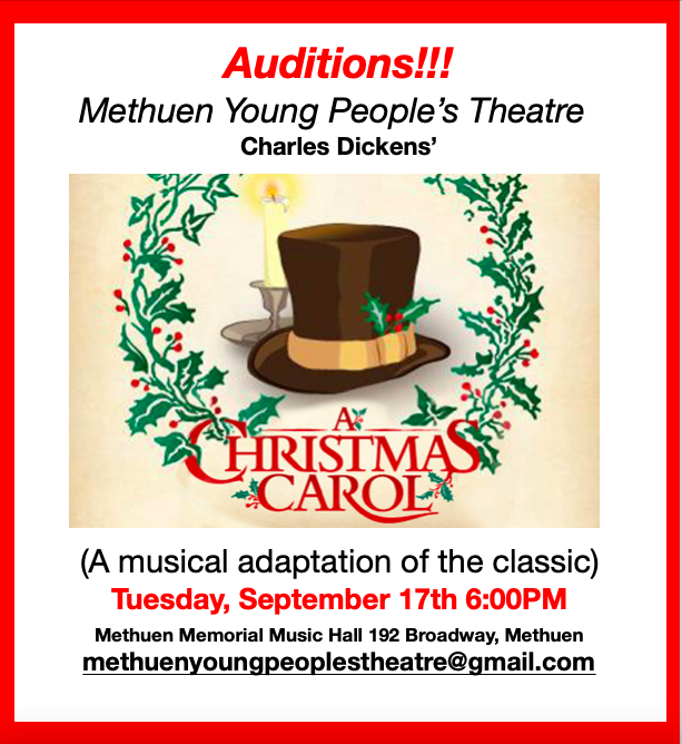MYPT's 'A Christmas Carol'. First Rehearsal &amp; General Registration, Tuesday, September 24th at 6:30 PM.