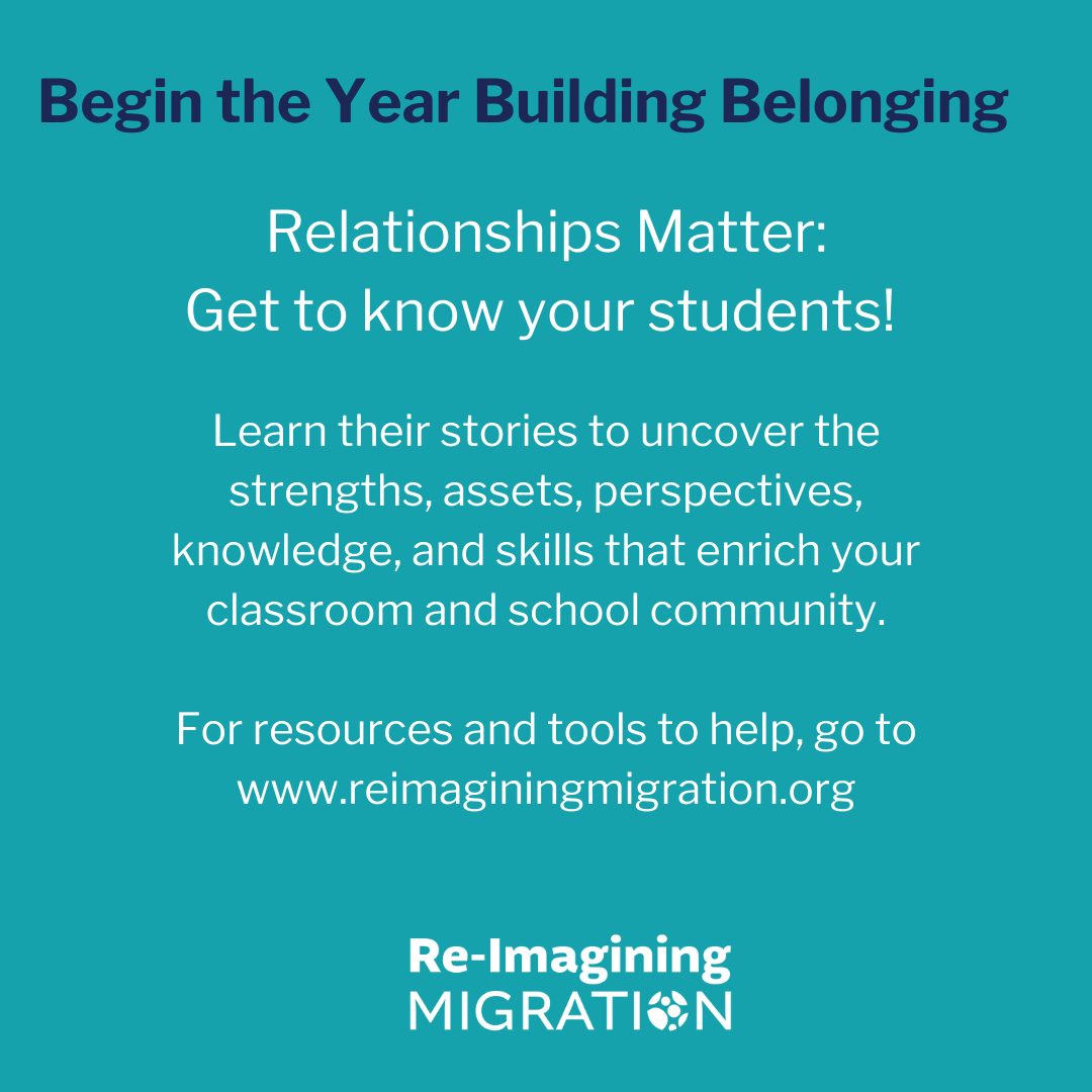 reimaginemigrat's tweet image. #FirstDayFeels: Building Relationships in Schools

Remember that nerve-wracking feeling of walking into a new school building, surrounded by unfamiliar faces? How do you wish people had helped you feel like you belonged?
#SchoolBelonging #TeacherStudentRelationships #Education