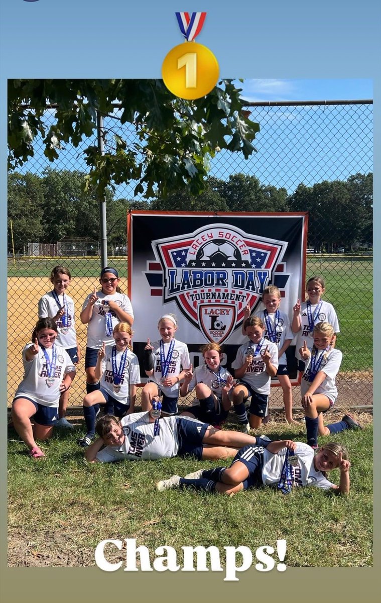 Toms River United U11 girls started off the season with a bang!  

Lacey Tournament Champions!!!!
Way to battle all tournament long
We are so proud of all the girls!