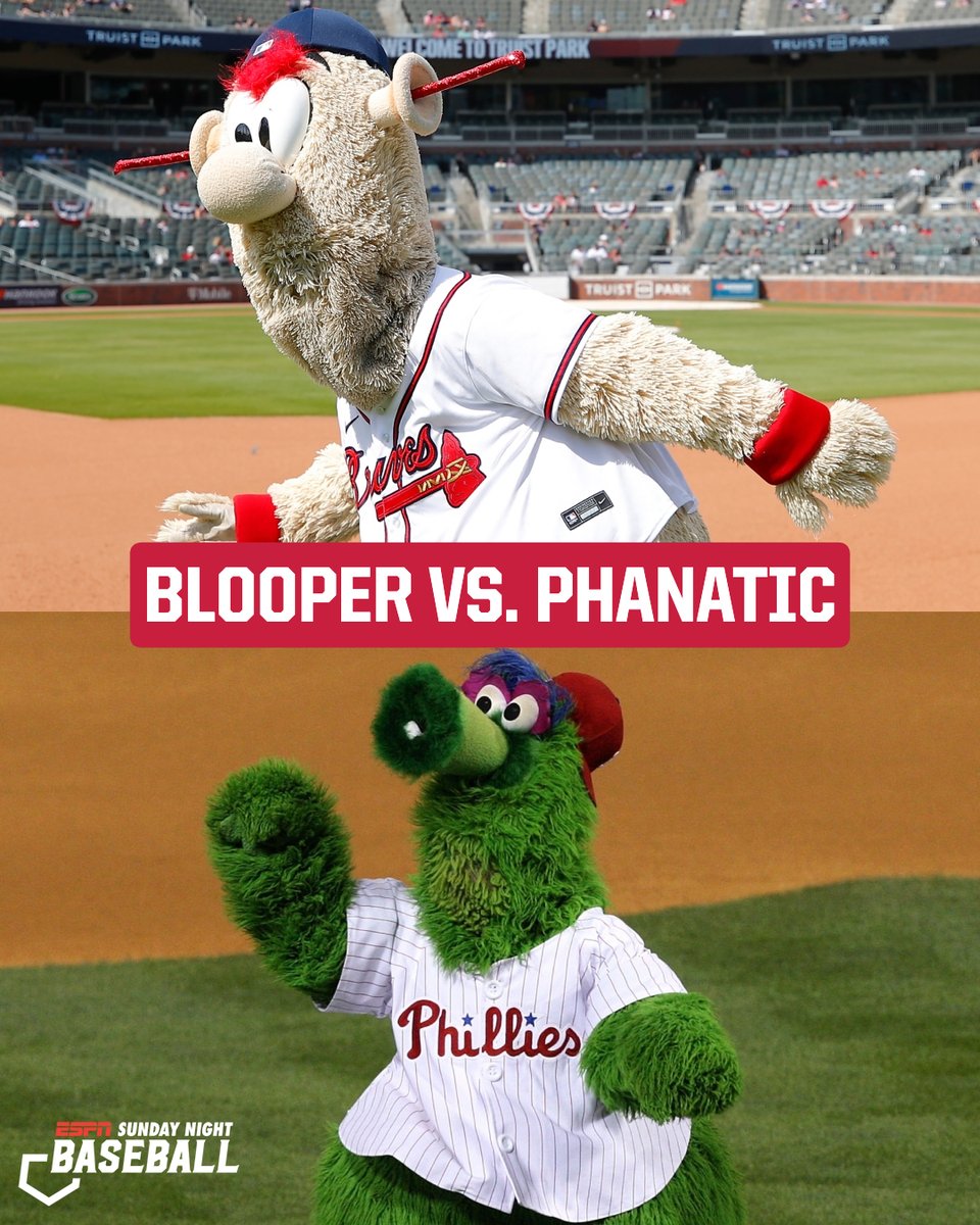MLB's tweet photo. Which mascot is better? 🤔

Catch @Braves-@Phillies tonight at 7:10 pm ET on @ESPN. https://t.co/GA6Mi8no8e