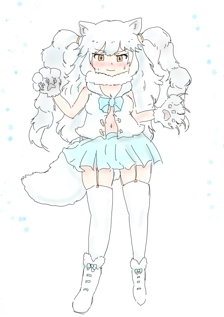 「ホッキョクギツヌェ 」|🏝もかちーの🦊のイラスト