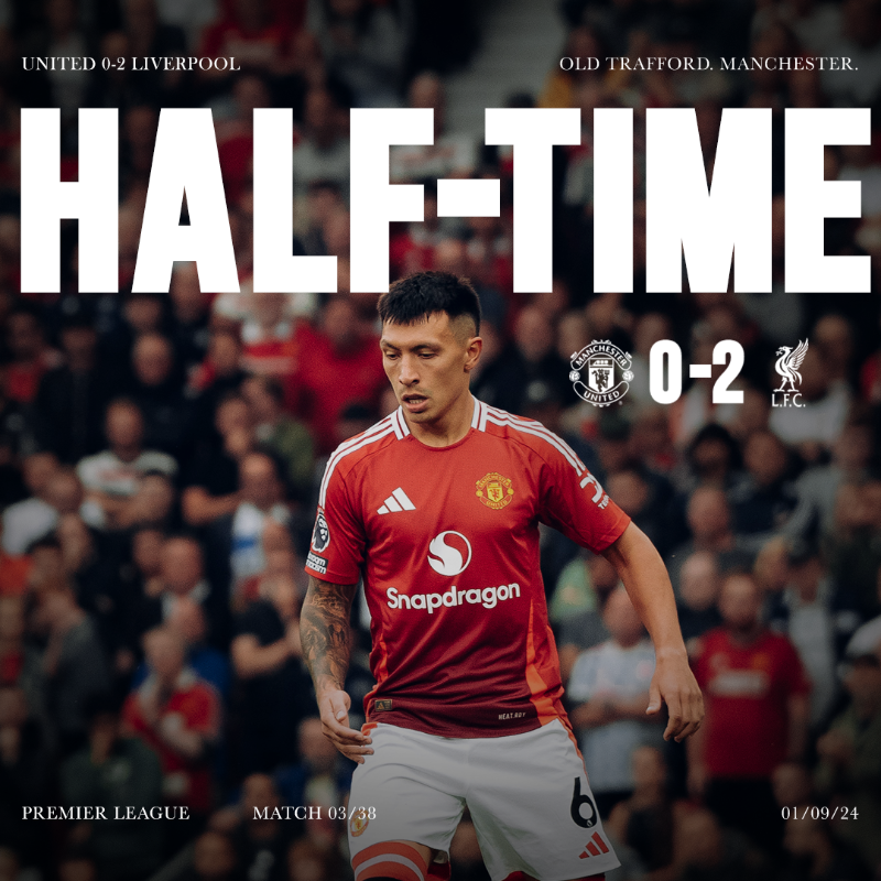 ManUtd's tweet photo. We trail by two.

#MUFC || #MUNLIV