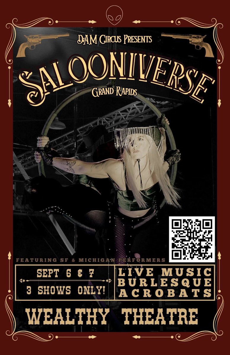 DAM Circus presents: “Salooniverse!” A lineup full of Michigan and San Francisco performers! 3 shows only, tickets and info at: damcircus.com/salooniverse