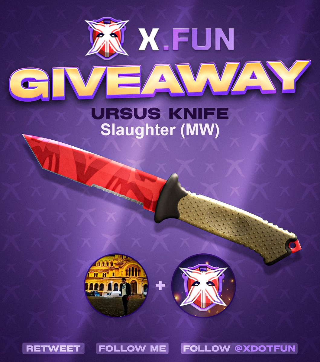 soulstealer_hs's tweet image. 🔥$400 PARTNERSHIP GIVEAWAY (XFUN x SOULSTEALER)🔥

💰Ursus Knife | Slaughter (MW)

✅Follow @xdotfun &amp;amp; @soulstealer_hs 
🔃Retweet
👬Tag 1 Friend

⏱️Rolling in 7 Days! GL!