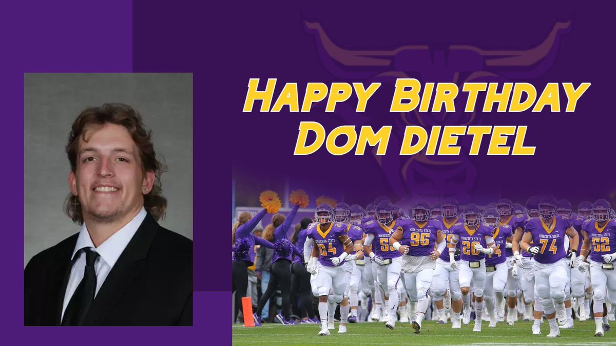 Maverick Football Scoop (@maverick_scoop) on Twitter photo We here <a href="/MinnStFootball/">Minnesota State Football</a> would love to wish <a href="/DietelDom/">Dom Dietel</a> a VERY HAPPY BIRTHDAY! We hope you have a Great Day! #MavFam 🤘🏽😈🎉🎂🥳 We here <a href="/MinnStFootball/">Minnesota State Football</a> would love to wish <a href="/DietelDom/">Dom Dietel</a> a VERY HAPPY BIRTHDAY! We hope you have a Great Day! #MavFam 🤘🏽😈🎉🎂🥳