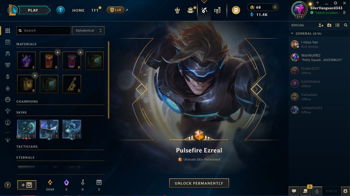 SilerVanguard's tweet photo. Just re-rolled 3 skins and got Pulsefire Ez, not bad!

#LeagueOfLegends #PCGaming #Ezreal https://t.co/8zbPvnVM10