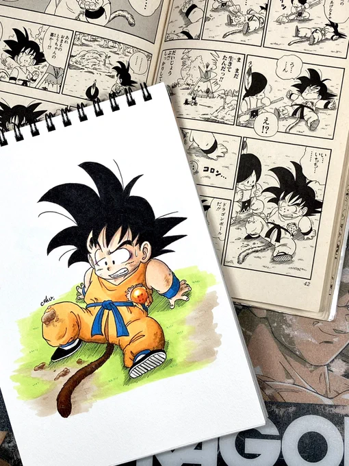 #ひとコマ模写「い…いちち……」#ドラゴンボール #孫悟空 #悟空 #少年悟空 #孫悟空イラスト #ドラゴンボールイラスト #鳥山明 #鳥山明リスペクト #songoku #kidgoku #dragonball #dragonballfanart  #a24_works #a24works  #a24wks 