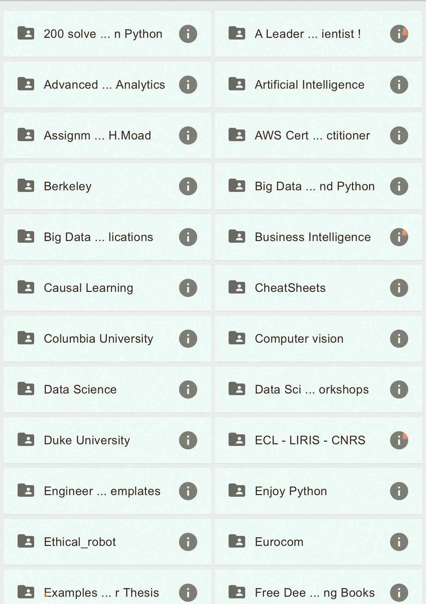500 TB Tutorials + Books + Courses + Trainings + Workshops 
-Data science
-Python
-AI
-Cloud
-BIG DATA
-Data Analytics
-BI
-Google Cloud Training 
-Machine Learning
-Deep Learning
-Ethical Hacking

To get it just 
- Follow me 
- like &amp; RT it 
- Comment "Free"