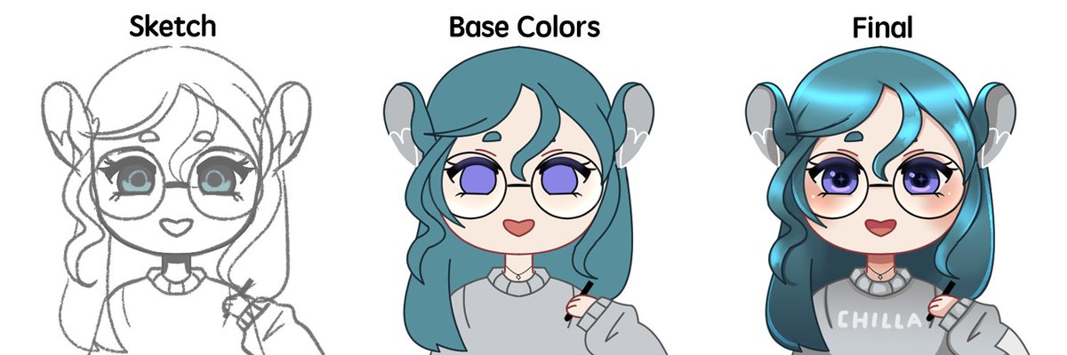 NikkyNemo's tweet photo. 🩵Chibi💙

Thinking about drawing these half body chibis for $10 😎 https://t.co/fN5oizSi88