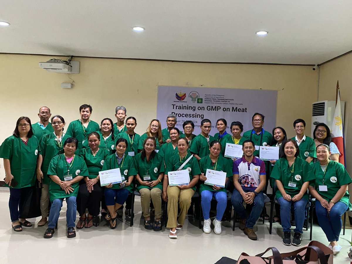 ATIEVisayas's tweet image. IN PHOTOS: Twenty-six farmers from different municipalities in Eastern Visayas completed the Training on Good Manufacturing Practices (GMP) in Meat Processing at ATI-RTC8, Baybay City, Leyte, from August 28 to 30, 2024. #ishareknowledge #ATIiNspire #atiEasternVisayas #ATILEADS