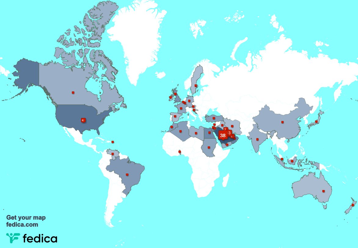 I have 2 new followers from Oman last week. See fedica.com/!Sanooya