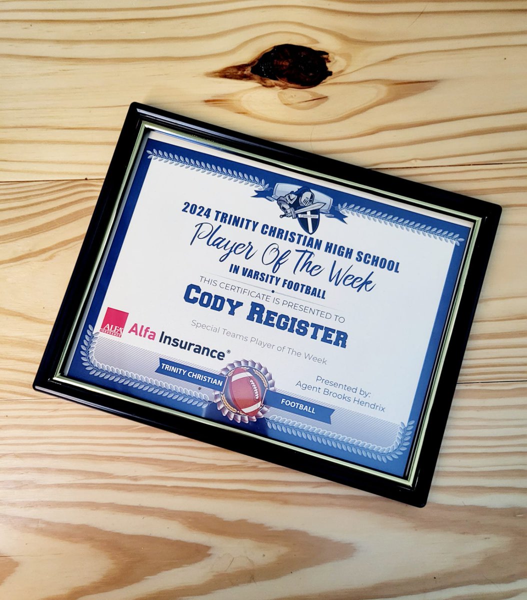 Thank you for the shout-out for Special Teams Player of the week for our 8/30 game. Thank you, Alfa Insuance-Brooks Hendrix, for all your support for our school and football program.

facebook.com/share/p/oJNwVr…

@alfa_insurance 
<a href="/HeadBallCoach21/">Bruce Lane</a> 
<a href="/CoachGiugliano/">Anthony Giugliano</a> 
<a href="/PlayBookAthlete/">PLAYBOOK ATHLETE</a>