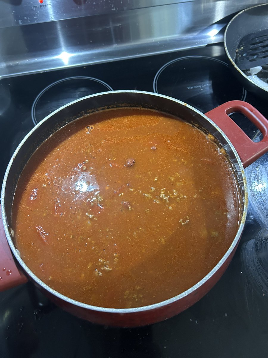 jack_cooper20's tweet photo. First Sunday full of football calls for a full pot of chili. Yes, it’s still 70 degrees outside but I’ve been waiting for this moment for months. We are so back. #TodayRocks https://t.co/kA85vgGJFt