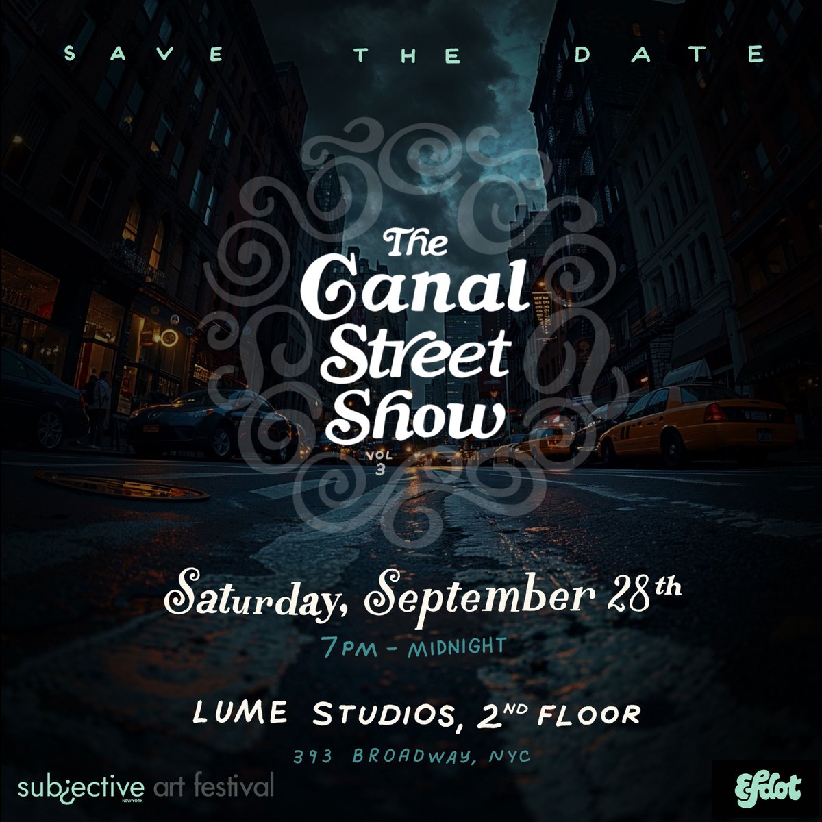 Efdot ➰ (@efdotstudio) on Twitter photo 🎨 Open Call for Art 🎨
🚦 Want to show your art at the Canal Street Show Vol 3? 🚦
We're partnering up with <a href="/subjectiveNYC/">SUBJECTIVE</a> Art Festival and an incredible group of curators. Before we finalize the lineup, we would love to see your work!
--
• All mediums welcome – Artists 🎨 Open Call for Art 🎨
🚦 Want to show your art at the Canal Street Show Vol 3? 🚦
We're partnering up with <a href="/subjectiveNYC/">SUBJECTIVE</a> Art Festival and an incredible group of curators. Before we finalize the lineup, we would love to see your work!
--
• All mediums welcome – Artists