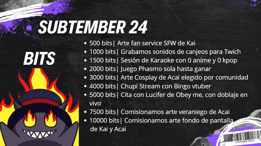 Acai_Han's tweet photo. Tenemos las metas del Subtember! veamos cuanto podemos alcanzar~ https://t.co/3cEXoRElgQ