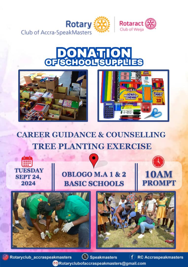 RocWeija's tweet photo. Join us (@Speakmasters and @RocWeija) September 24th at Oblige M.A 1 &amp; 2 Basic Schools for a day of giving back to the community! 

Let's make a difference together! 🌱 
#CommunityService 
#EducationMatters 
#Sustainability https://t.co/G2kFXEZzi9