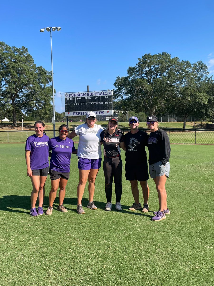 I had such a fun day <a href="/FurmanSoftball/">Furman Softball</a> today!! Thank you to <a href="/StaceyJW26/">Stacey Johnson-Whitfield</a> <a href="/jwint11/">John Winters</a> <a href="/CoachAHayes/">Amanda Hayes Young</a> I learned so much and I can’t wait to come back!! <a href="/Cardinalsphelix/">Carolina Cardinals National - Phelix</a> <a href="/Lknsoftball/">LNHS Softball</a>