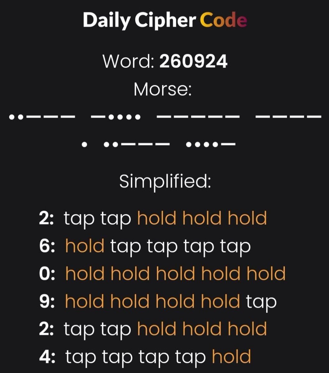 ibballpro's tweet image. HAMSTER KOMBAT ALL IN ONE | 8TH SEPTEMBER 

●DAILY COMBO
●MINI GAME
●DAILY CYPHER

Like &amp;amp; Repost
Follow @ibballpro
for more📌

🐹

#HamsterKombat  #dailycombo #Dailycipher #hamster #minigame 
#Trending