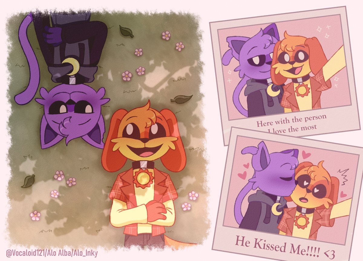 spending time together 💜🧡
Yep, in my AU they will be a couple 💗✨
Enjoy ‼️💖🥰🌈💕

#PoppyPlaytime #PoppyPlaytimeChapter3 #Dogday #Catnap #PoppyPlaytimefanart #SmillingCritters #SmilingCrittersAU
