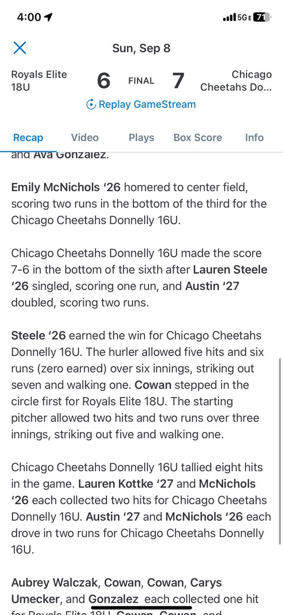 EMcNichols55's tweet photo. Great 3 wins with @CheetahsD16U 
this week! Got put on waitlist for a tournament but still got the games in against good competition. I hit 2 bombs, one to help my team comeback from a 5-0 deficit! Excited for the rest of fall season with this team! https://t.co/dMKfsyAozQ