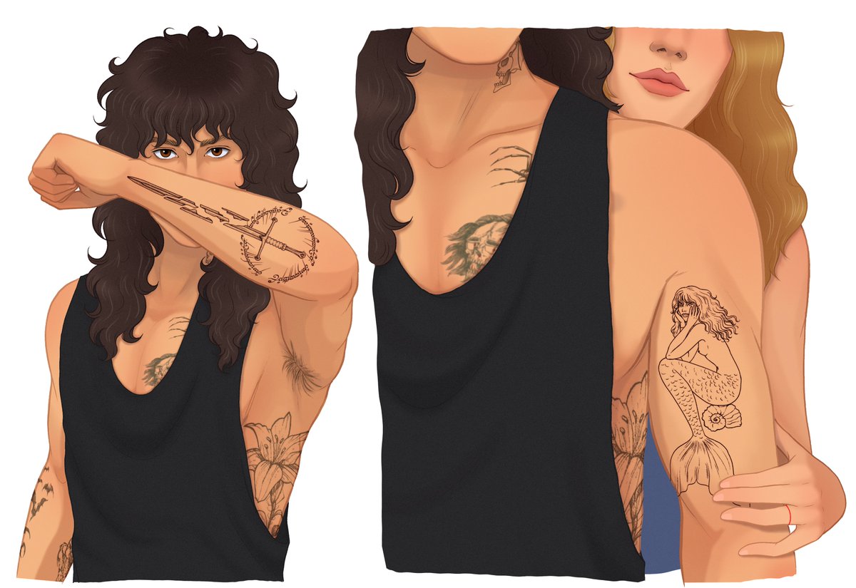 new tats💉🗡️💍🧜🏻‍♀️❤️