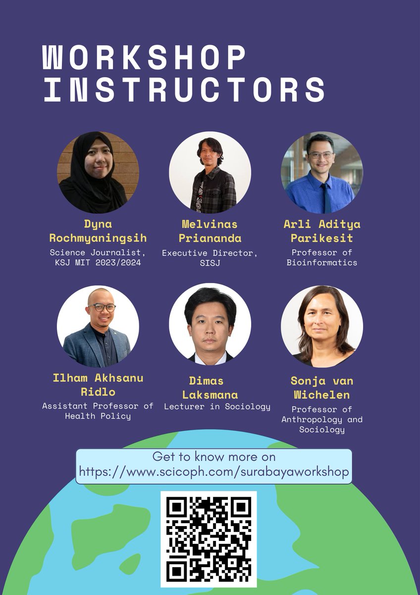 Sonja van Wichelen (@sonjawichelen) on Twitter photo Last chance for Indonesian journalists/science communicators to apply for the Science Communication for Plantary Health Workshop! Deadline September 10. See scicoph.com for more information. Collaboration between <a href="/jurnalisains/">Society of Indonesian Science Journalists (SISJ)</a>, <a href="/seacsydney/">SSEAC</a>, and <a href="/aiioc_unair/">AIIOC Universitas Airlangga</a>. Last chance for Indonesian journalists/science communicators to apply for the Science Communication for Plantary Health Workshop! Deadline September 10. See scicoph.com for more information. Collaboration between <a href="/jurnalisains/">Society of Indonesian Science Journalists (SISJ)</a>, <a href="/seacsydney/">SSEAC</a>, and <a href="/aiioc_unair/">AIIOC Universitas Airlangga</a>.