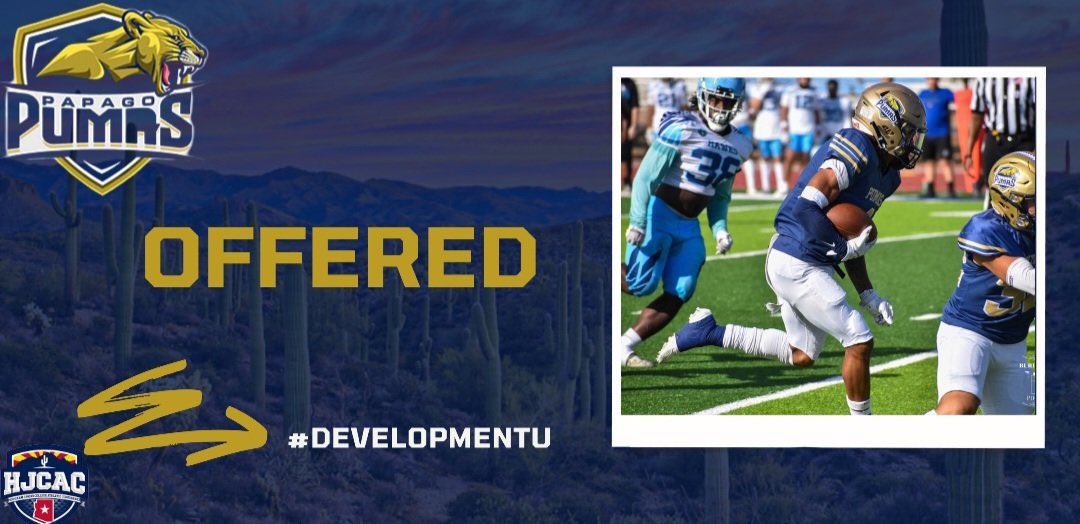 maurquan's tweet photo. Thank you for the opportunity to continue my dream of playing football.
@PapagoPumas 
@CoachBStro 
@JamesMc07165348 
@jasonbrown230 
@NE_Ok_HS_Sports https://t.co/9Gx44VYFRk