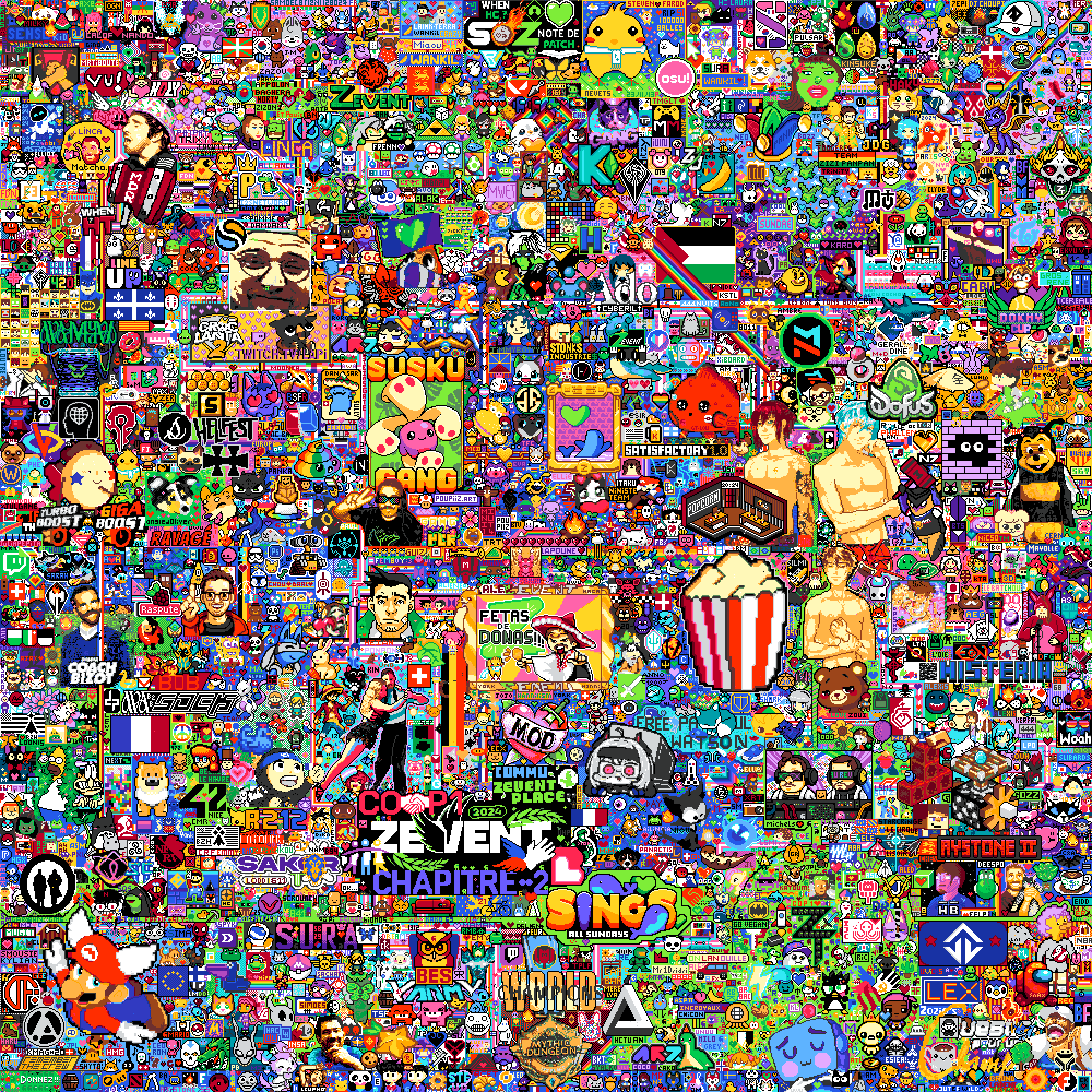 ZEVENTFR's tweet image. A l'issue de ce #ZEVENT2024, voici la fresque colaborative du Z/Place !
Sur Zevent Plays Pokémon, ce sont 15 des 16 badges qui ont été remportés ! Bravo à tous les participants !