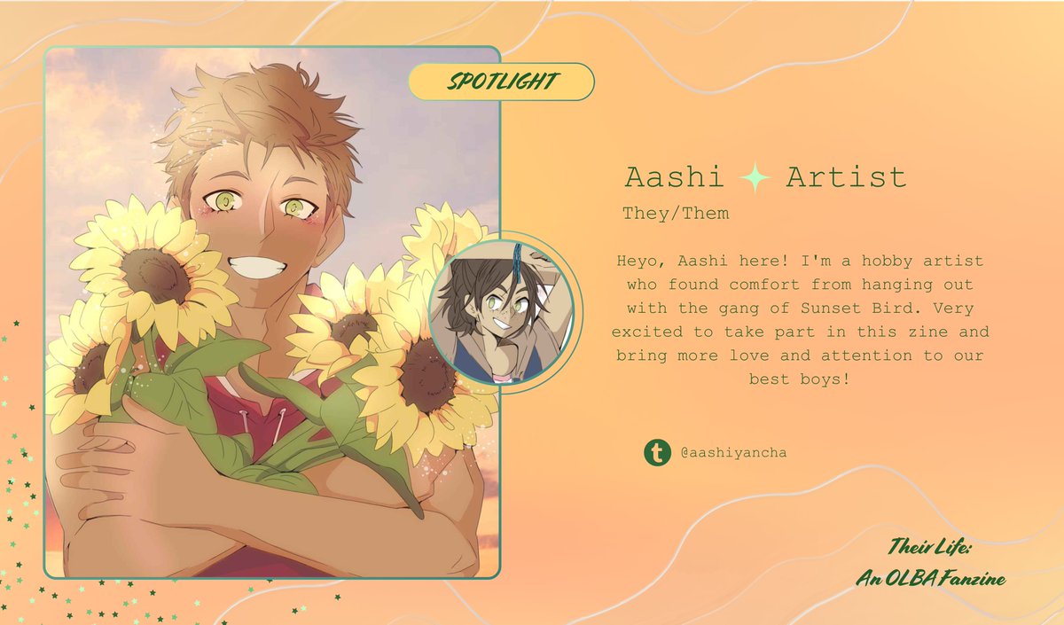 ✦ Contributor Spotlight ✦
Meet Aashi, spreading the love and attention, starting with our dear mango sunshine: Derek! 

P.S. Have you seen their comics? You should :D