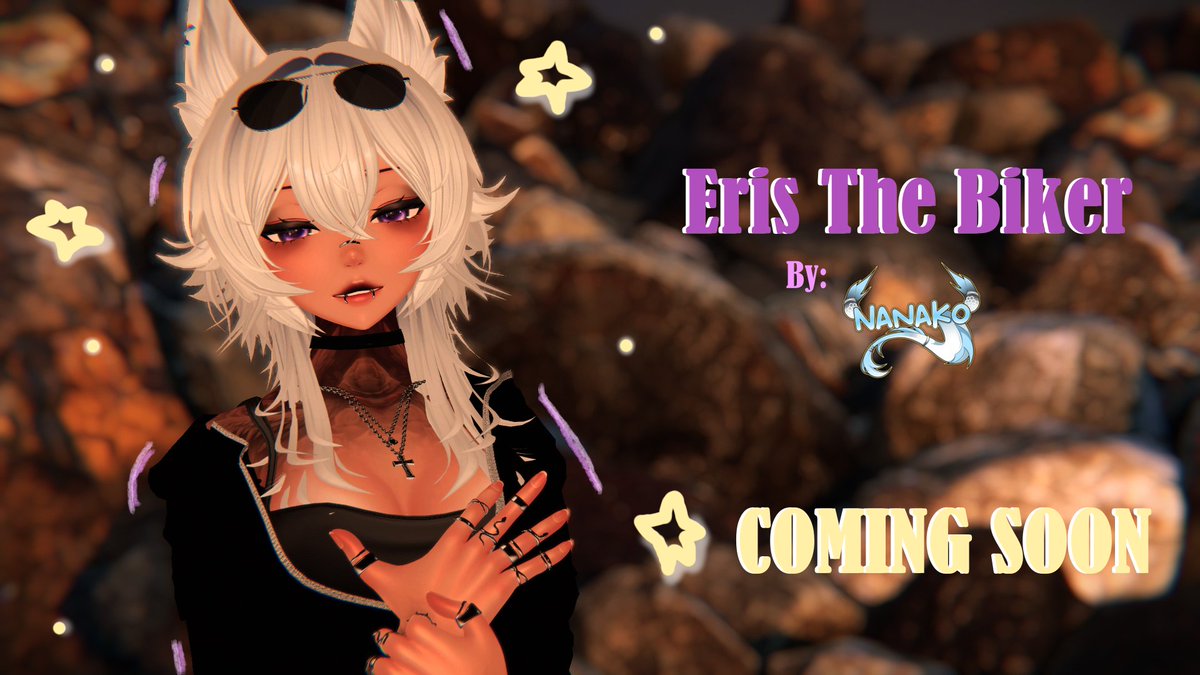 I doodled over the promotional photo of Eris because I'm 🌠just a girl🌠

#3dmodel #vrchat #oc #vr #forsalesoon