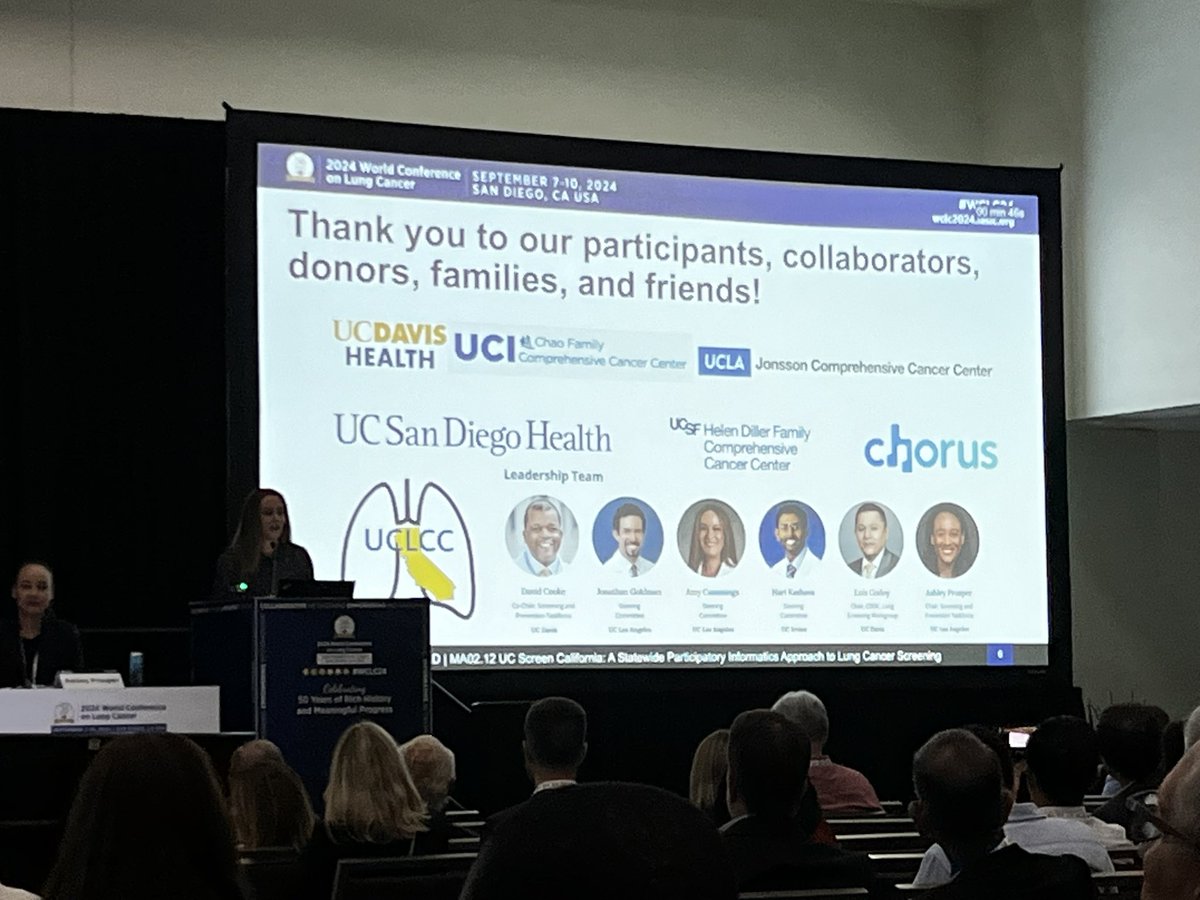 Hari B. Keshava (@hari_keshava) on Twitter photo We're just getting started here in California with lung cancer screening! <a href="/dramycummings/">Amy L. Cummings, MD PhD</a> presenting our initial work with UCScreenCa! We're moving the needle! #wclc2024
<a href="/IASLC/">IASLC</a> <a href="/UofCalifornia/">University of California</a> <a href="/UofCAHealth/">University of California Health</a> <a href="/AshleyEProsper/">Ashley Prosper, MD</a> @DavidCookeMD <a href="/PatelOncology/">Sandip Patel MD FASCO</a> We're just getting started here in California with lung cancer screening! <a href="/dramycummings/">Amy L. Cummings, MD PhD</a> presenting our initial work with UCScreenCa! We're moving the needle! #wclc2024
<a href="/IASLC/">IASLC</a> <a href="/UofCalifornia/">University of California</a> <a href="/UofCAHealth/">University of California Health</a> <a href="/AshleyEProsper/">Ashley Prosper, MD</a> @DavidCookeMD <a href="/PatelOncology/">Sandip Patel MD FASCO</a>