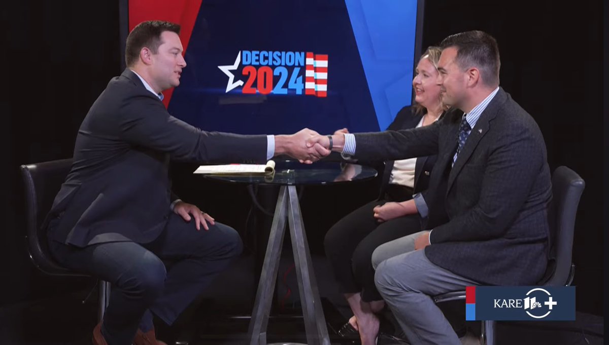 Appreciate the invite from <a href="/ChrisHrapsky/">Chris Hrapsky</a> with <a href="/kare11/">KARE 11</a> to have a respectful and enjoyable conversation about this year’s unprecedented election cycle.  Hard to believe there are only about two months left!  🇺🇸🗳️👍

youtu.be/vMXbgYZRUe4?si…