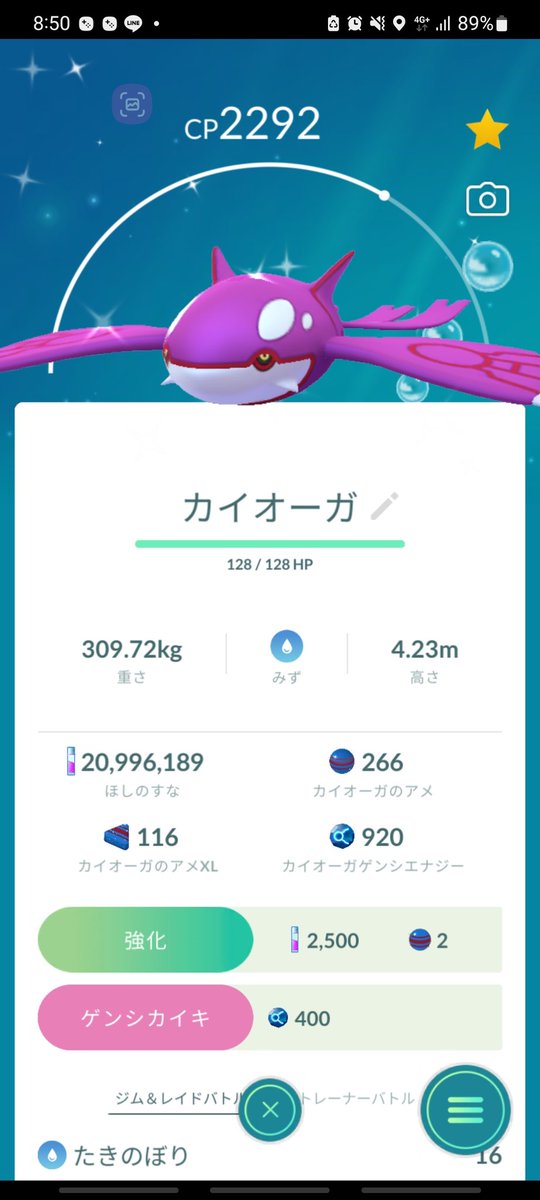 HrOv33's tweet image. 昨日のレイドは、2体の色違いのタイレーツ✨
カイオーガと、キバニアも出た😃

⁡⁡⁡⁡⁡⁡⁡#pokemonGO #pokemonGOAR #pokemonGOARPlus #ポケモンGO #ポケモンGOAR #naturephotography⁡
⁡ #ぽけもんgoフレンド募集