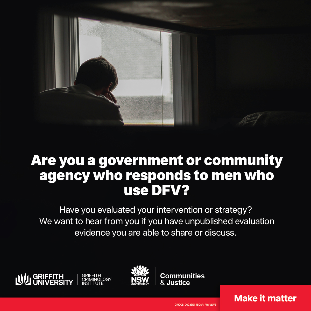 Griffith Criminology Institute (@griffcriminst) on Twitter photo CALL FOR UNPUBLISHED EVALUATION REPORTS | Are you working with/responding to men who use DFV? If you are able to share/discuss specific evidence you have generated to be included in a report prepared for <a href="/nswdcj/">Dept of Communities and Justice</a> contact us>lnkd.in/gfCkt2RM
#DomesticViolence #callforpapers CALL FOR UNPUBLISHED EVALUATION REPORTS | Are you working with/responding to men who use DFV? If you are able to share/discuss specific evidence you have generated to be included in a report prepared for <a href="/nswdcj/">Dept of Communities and Justice</a> contact us>lnkd.in/gfCkt2RM
#DomesticViolence #callforpapers