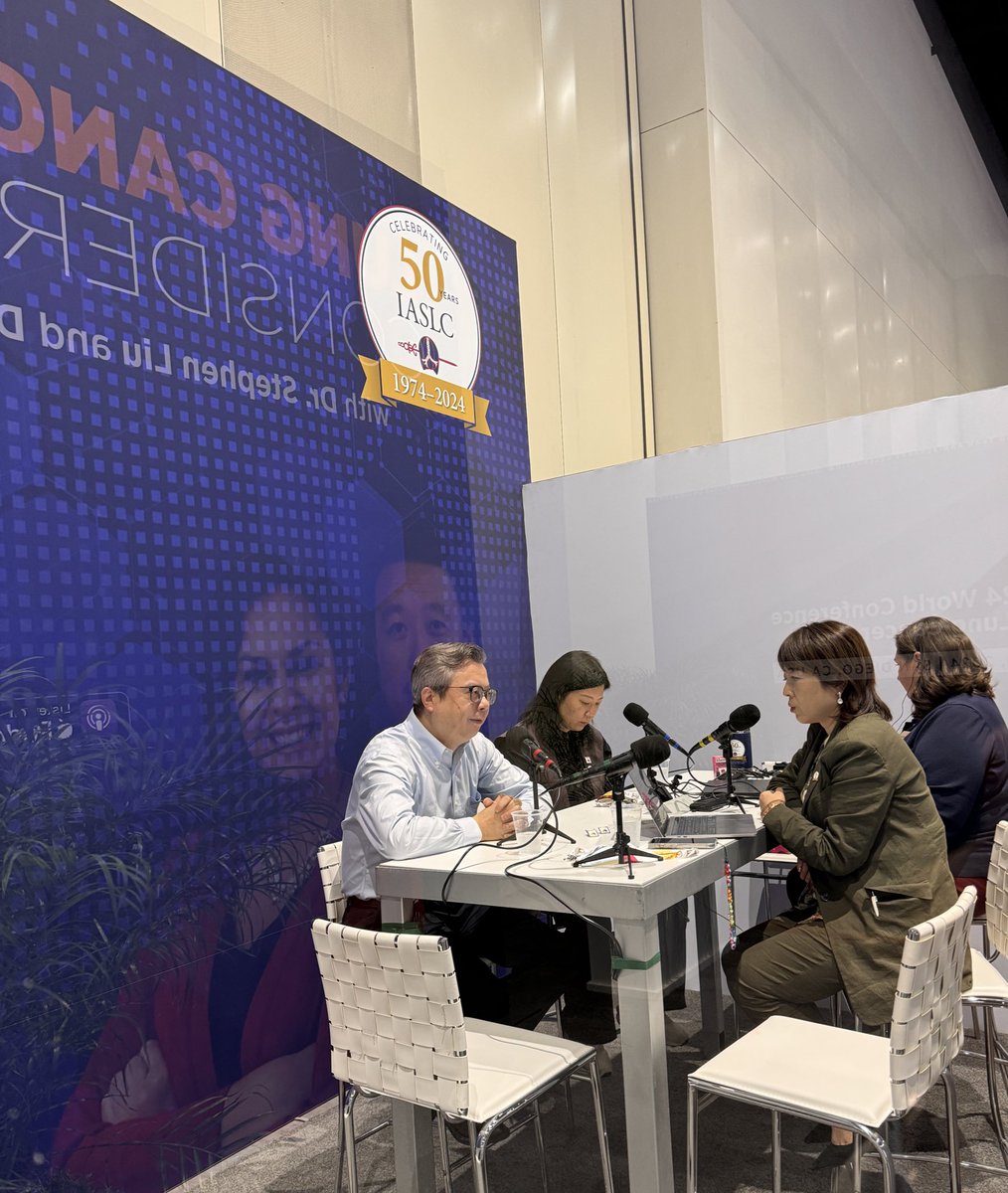 Great to see so many different language episodes of the <a href="/IASLC/">IASLC</a> podcast Lung Cancer Considered being recorded live from #WCLC24 like this one in Mandarin Chinese with Sr. <a href="/susu_mail0513/">Chunxia Su(Susu)</a>! Stay tuned for release!
