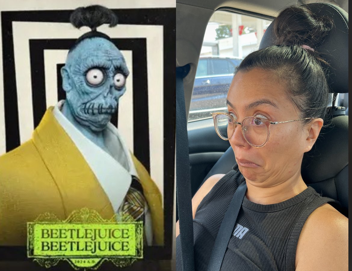 My wife testing out her Halloween costume. <a href="/Beetlejuice/">Beetlejuice</a> <a href="/TimBurtonDaily/">Tim Burton Daily</a> #Beetlejuice <a href="/MichaelKeaton/">Michael Keaton</a>