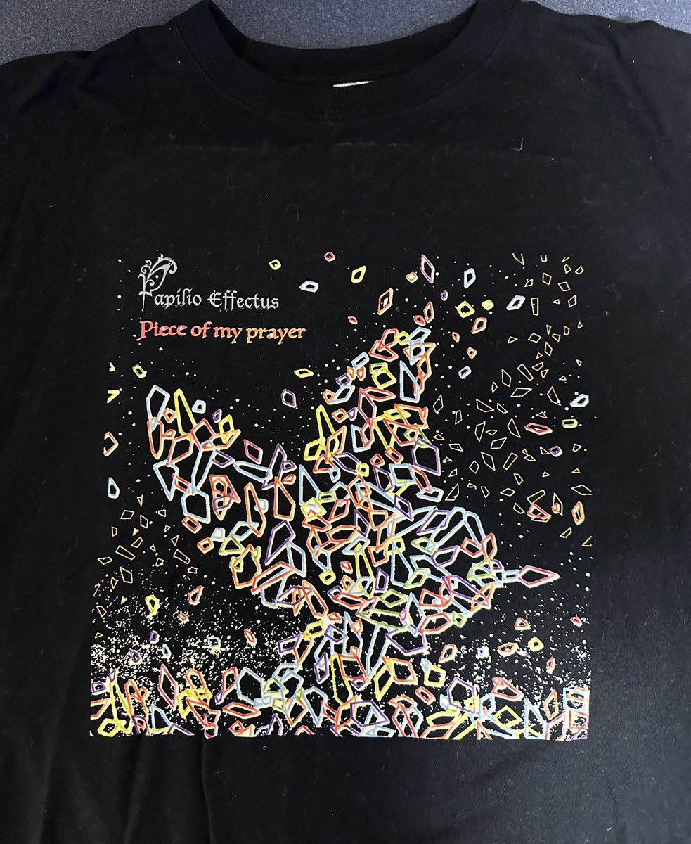 MuvTbDl51nxzoHi's tweet photo. #本日の通勤のバンドTシャツ
#PapilioEffectus
#PeiceOfMyPrayer
本日の通勤のバンドTシャツはPapilio Effectusでアルバム「Metamorphosis」からのイメージ？&amp;アルバムの曲「Piece of My Prayer」からのデザインTシャツで出かけます。 https://t.co/xRYvOBV3KE
