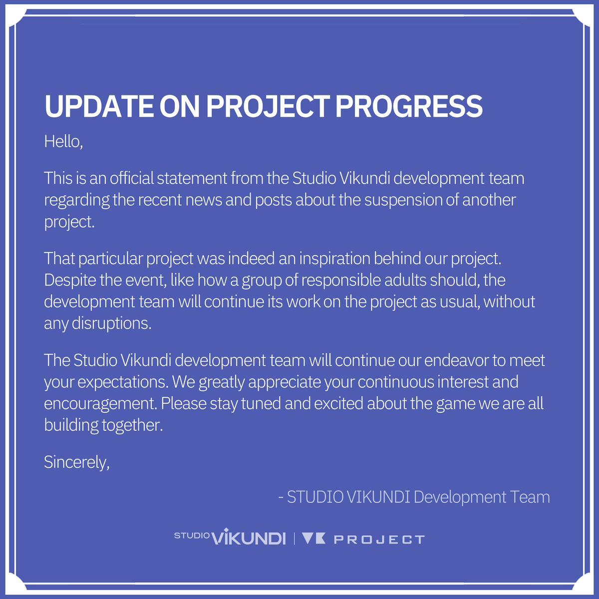 Kami9871's tweet photo. Pues bien, resulta que otro estudio recién formado está desarollando lo que llaman "Project VK" y mencionan que se han "inspirado" de Project KV, pero todo esto ha pasado tan rápido, que es bastante extraño XD.
#ProjectVK #ProjectKV https://t.co/1cSKhZEqGf