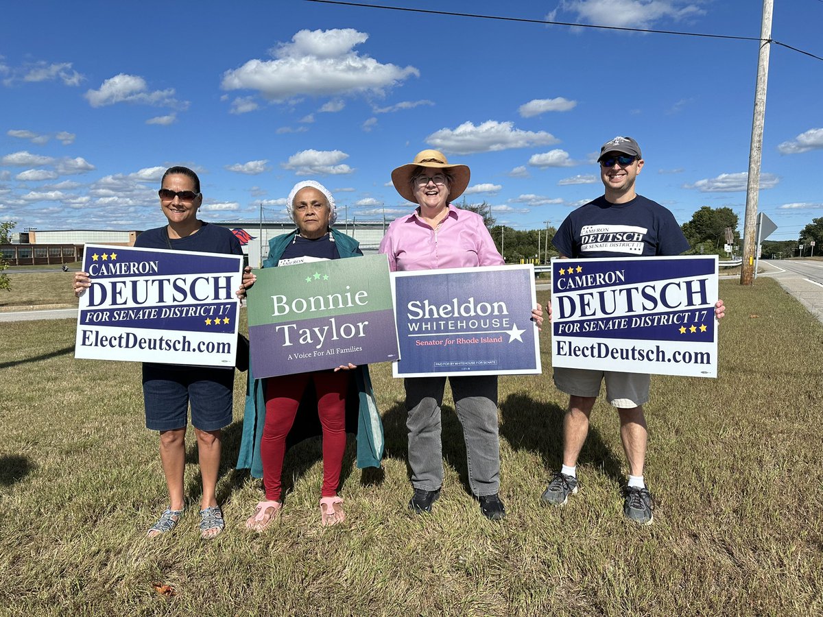 CamDeutsch's tweet photo. It was a gorgeous day to show off our @LincolnRIDems pride! Make sure to get out and vote this Tuesday! https://t.co/STOuTZBEVU