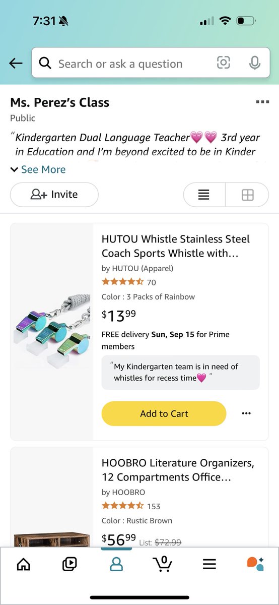 GracieP15776693's tweet image. My Kindergarten team is in need of whistles for recess🩷Any kind donors willing to help me clear them🥰Will you kindly RT my list😍
#ClearTheLists2024 
#wearebettertogether 
@BarkleyDad @Vivian20090245 @Hundpappa @Mamacoopah @fundthescience @kundalini0424 
amazon.com/hz/wishlist/ls…